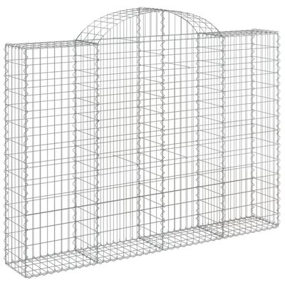 vidaXL Coșuri gabion arcuite 11 buc, 200x30x140/160cm, fier galvanizat