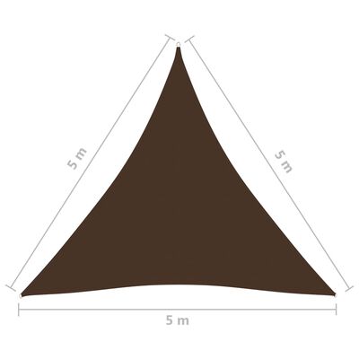 vidaXL Parasolar, maro, 5x5x5 m, țesătură oxford, triunghiular