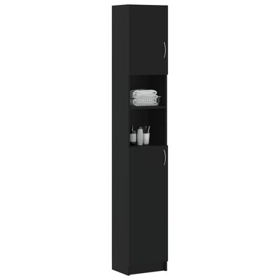 vidaXL Dulap de baie, negru, 32x25,5x190 cm, lemn prelucrat
