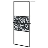 vidaXL Paravan duș walk-in cu raft negru 80x195 cm sticlă ESG/aluminiu