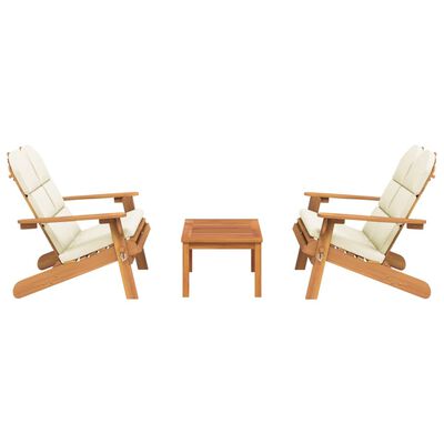 vidaXL Set mobilier de grădină Adirondack, 3 piese, lemn masiv acacia