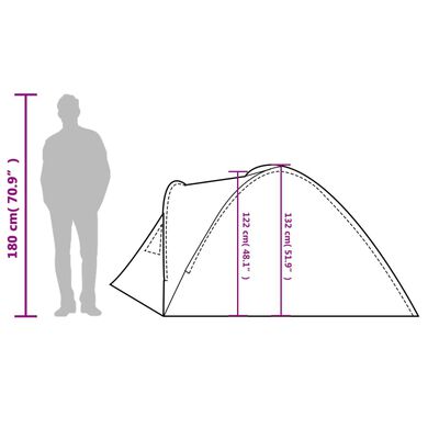 vidaXL Cort de camping cupolă pentru 4 persoane, albastru, impermeabil