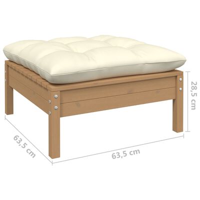 vidaXL Set mobilier grădină cu perne, 9 piese, crem, lemn de pin