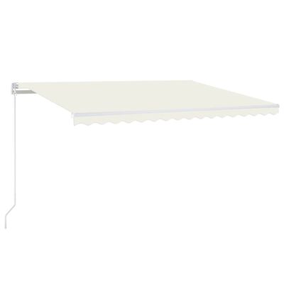 vidaXL Copertină retractabilă manual cu LED, crem, 450x350 cm