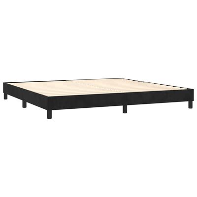 vidaXL Pat box spring cu saltea, negru, 200x200 cm, catifea