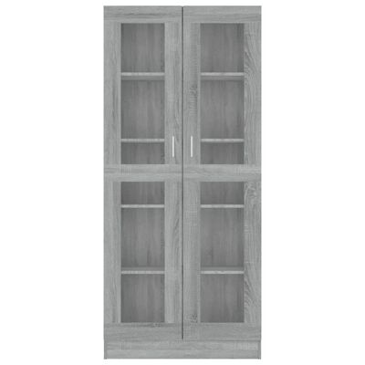 vidaXL Dulap vitrină, gri sonoma, 82,5x30,5x185,5 cm, lemn prelucrat