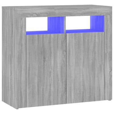 vidaXL Dulap cu lumini LED, gri sonoma, 80x35x75 cm