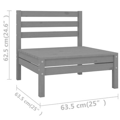 vidaXL Set mobilier de grădină, 13 piese, gri, lemn masiv de pin