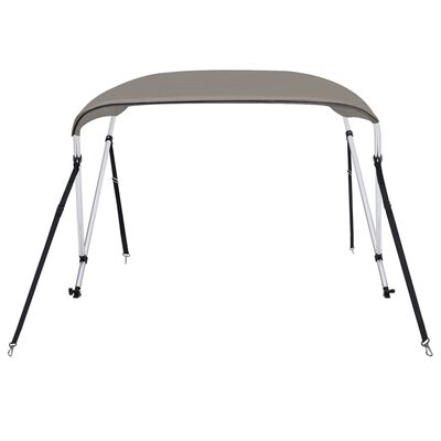 vidaXL Parasolar barcă Bimini cu 2 arcuri, gri, 180x130x110 cm