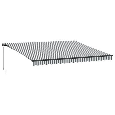 vidaXL Copertină retractabilă manual cu LED-uri antracit/alb 450x350cm