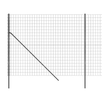 vidaXL Gard plasă de sârmă, antracit, 1,6x25 m, oțel galvanizat