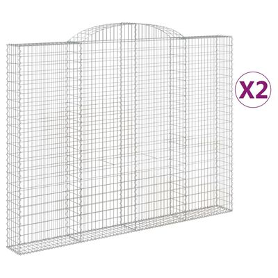 vidaXL Coșuri gabion arcuite 2 buc. 300x30x220/240 cm fier galvanizat