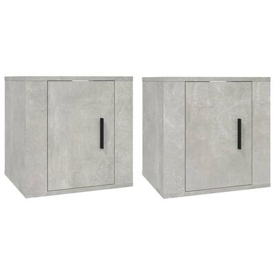 vidaXL Dulapuri TV montate pe perete, 2 buc., gri beton, 40x34,5x40 cm