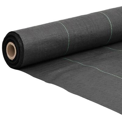 vidaXL Membrană antiburuieni, negru, 1,5x50 m, PP