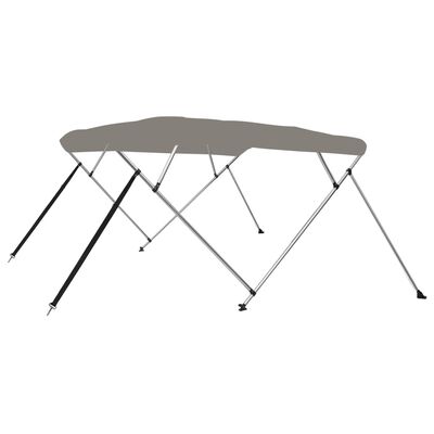 vidaXL Parasolar barcă Bimini cu 4 arcuri, gri, 243x244x137 cm