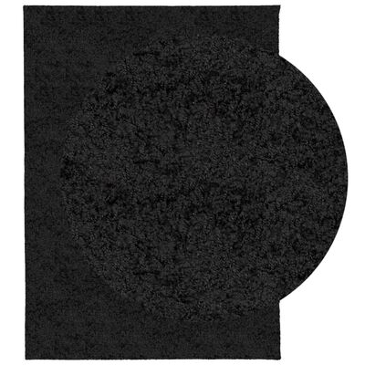 vidaXL Covor pufos "PAMPLONA" cu fire înalte, negru modern, 140x200 cm