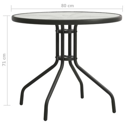 vidaXL Set mobilier de exterior, 5 piese, antracit, oțel