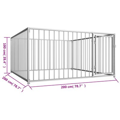 vidaXL Padoc de câini pentru exterior, 200 x 200 x 100 cm