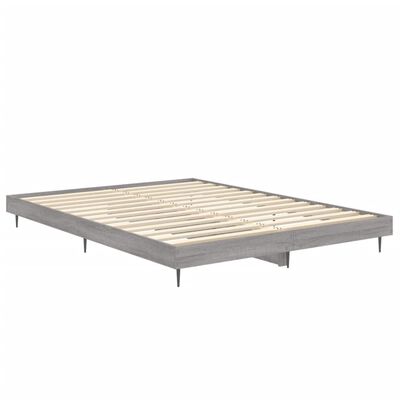 vidaXL Cadru de pat, gri sonoma, 140x190 cm, lemn prelucrat