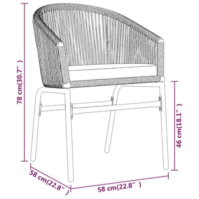 vidaXL Set mobilier de grădină, 7 piese, gri