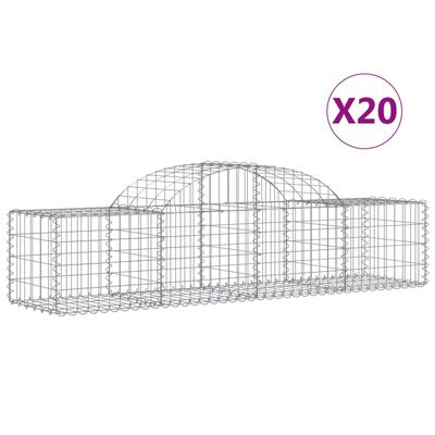 vidaXL Coșuri gabion arcuite 20 buc, 200x50x40/60 cm, fier galvanizat