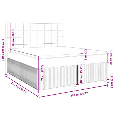 vidaXL Pat box spring cu saltea, roz, 200x200 cm, catifea