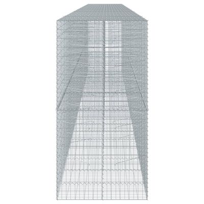 vidaXL Coș gabion cu capac, 1000x100x200 cm, fier galvanizat