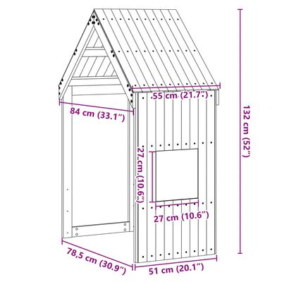 vidaXL Acoperiș Pat Copii 55x84x132 cm Lemn Mass Pin