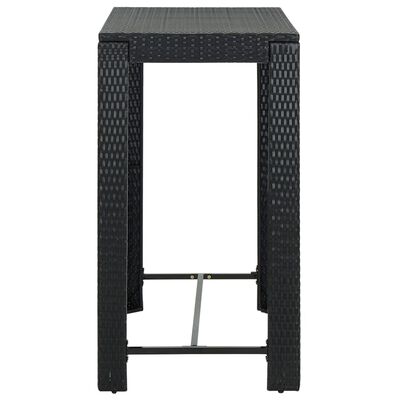 vidaXL Set mobilier bar de grădină cu perne, 7 piese, negru, poliratan