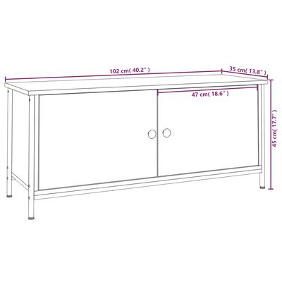 vidaXL Comodă TV cu uși, stejar sonoma, 102x35x45 cm, lemn prelucrat