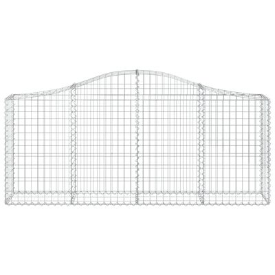 vidaXL Coșuri gabion arcuite 2 buc, 200x30x80/100cm, fier galvanizat