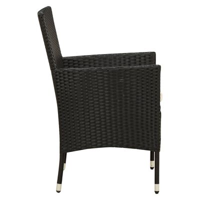 vidaXL Set mobilier de grădină cu perne, 9 piese, negru, poliratan