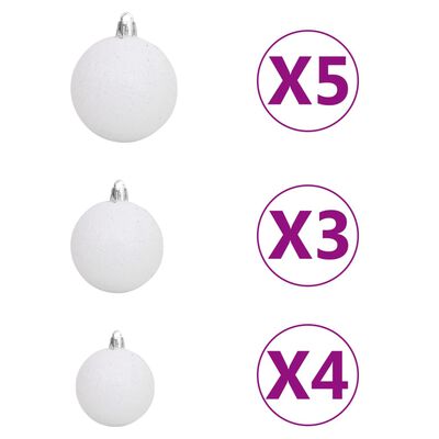 vidaXL Brad Crăciun pre-iluminat cu set globuri, albastru, 120 cm, PVC