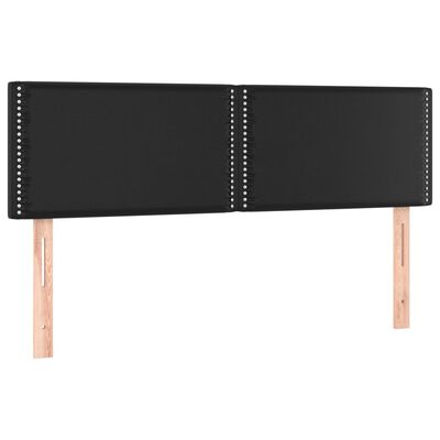 vidaXL Pat cu arcuri, saltea și LED, negru, 140x200 cm, piele eco