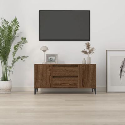 vidaXL Comodă TV, stejar maro, 102x44,5x50 cm, lemn prelucrat