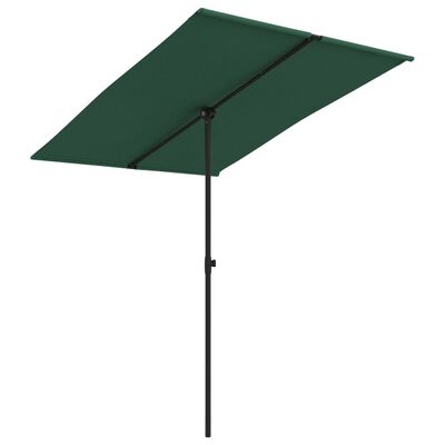 vidaXL Umbrelă de soare de grădină, stâlp aluminiu, verde, 2x1,5 cm