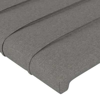 vidaXL Tăblie de pat cu aripioare gri închis 93x23x78/88 cm textil