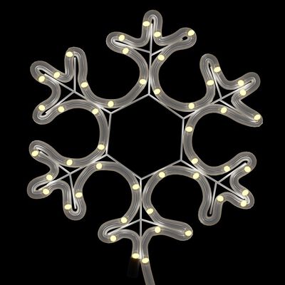 vidaXL Figurină Crăciun fulg de zăpadă, 48 LED-uri, alb cald, 27x27 cm