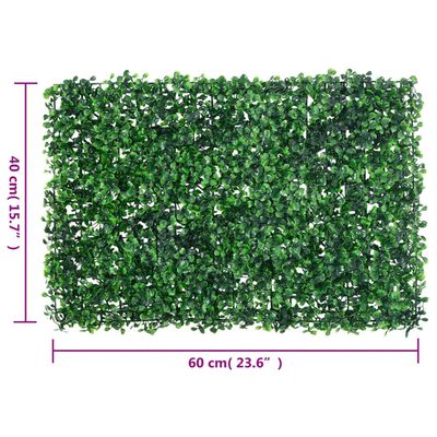  vidaXL Gard din frunze de arbust artificiale, 24 buc. verde 40x60 cm