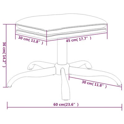 vidaXL Taburet, gri antracit, 60x60x36 cm, piele ecologică