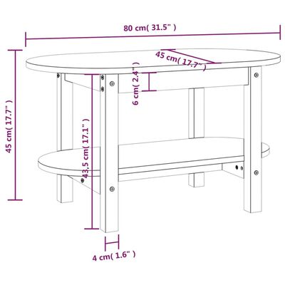 vidaXL Măsuță de cafea, negru, 80x45x45 cm, lemn masiv de pin