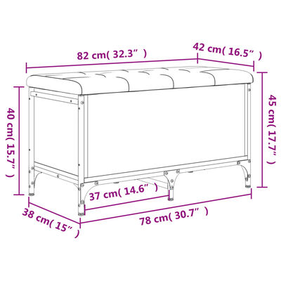 vidaXL Bancă de depozitare, stejar maro, 82x42x45 cm, lemn prelucrat