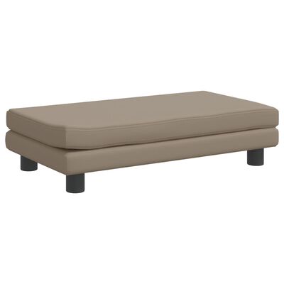 vidaXL Canapea copii cu taburet cappuccino 100x50x30cm piele ecologică