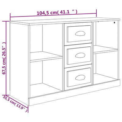 vidaXL Servantă, stejar sonoma, 104,5x35,5x67,5 cm, lemn prelucrat