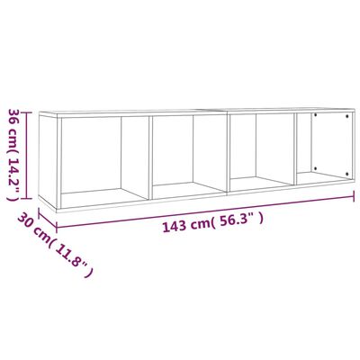 vidaXL Bibliotecă/dulap TV stejar fumuriu 36x30x143 cm lemn prelucrat