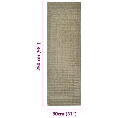 vidaXL Covor din sisal pentru stâlp de zgâriat, gri taupe, 80x250 cm