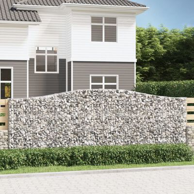 vidaXL Coșuri gabion arcuite 2 buc, 400x30x140/160 cm, fier galvanizat