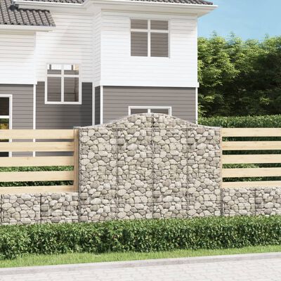 vidaXL Coșuri gabion arcuite 20 buc, 200x50x160/180cm, fier galvanizat