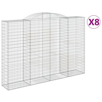 vidaXL Coșuri gabion arcuite 8 buc. 300x50x200/220 cm fier galvanizat