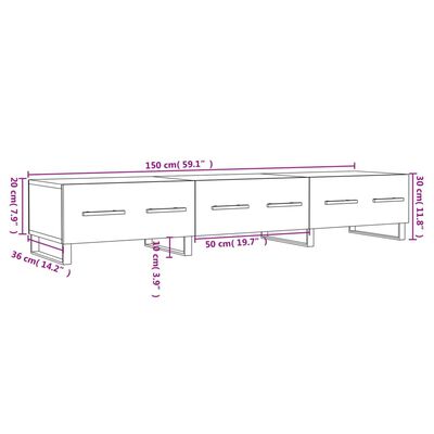 vidaXL Dulap TV, stejar sonoma, 150x36x30 cm, lemn prelucrat